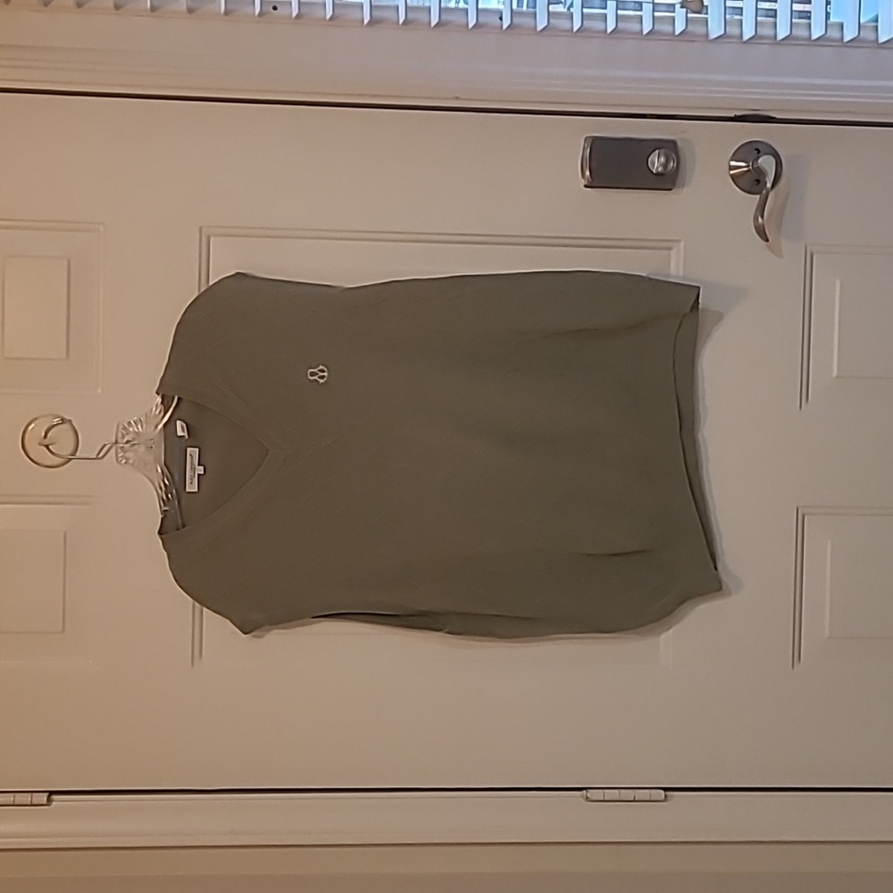 Olive Green V-Neck Sweater Vest